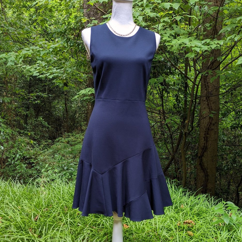 REBECCA TAYLOR Noelle Sleeveless Dress in Navy Blue Size 10 New NWT